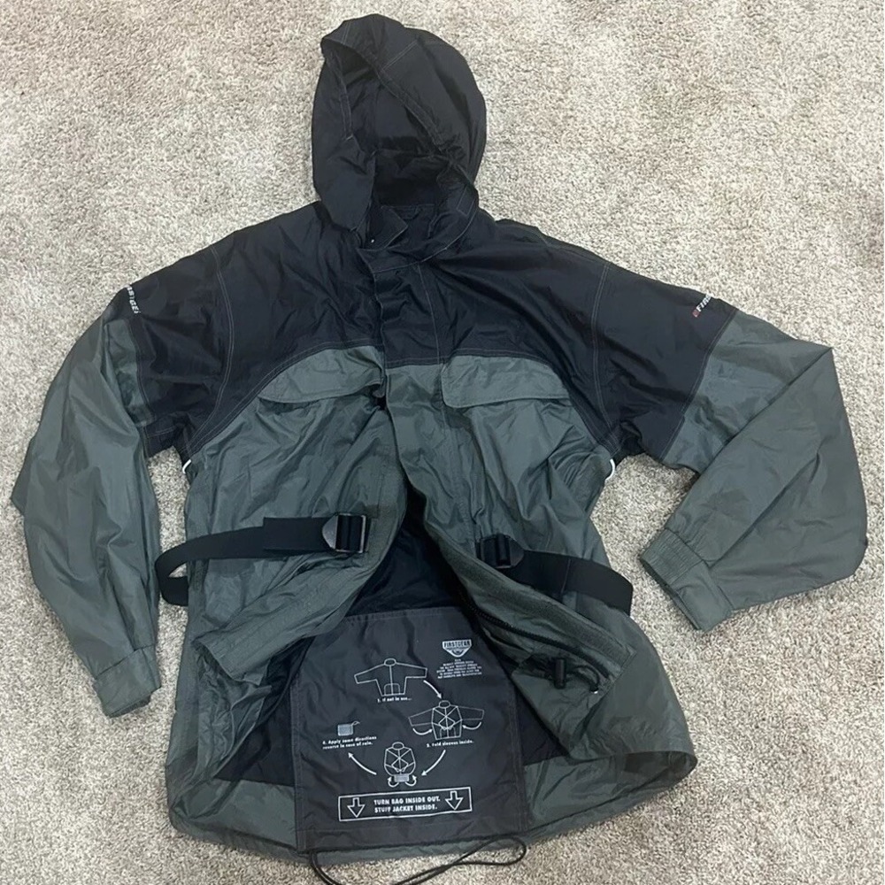 FirstGear Rainman Men's Motorcycle Rain Jacket Green/Black Sz L